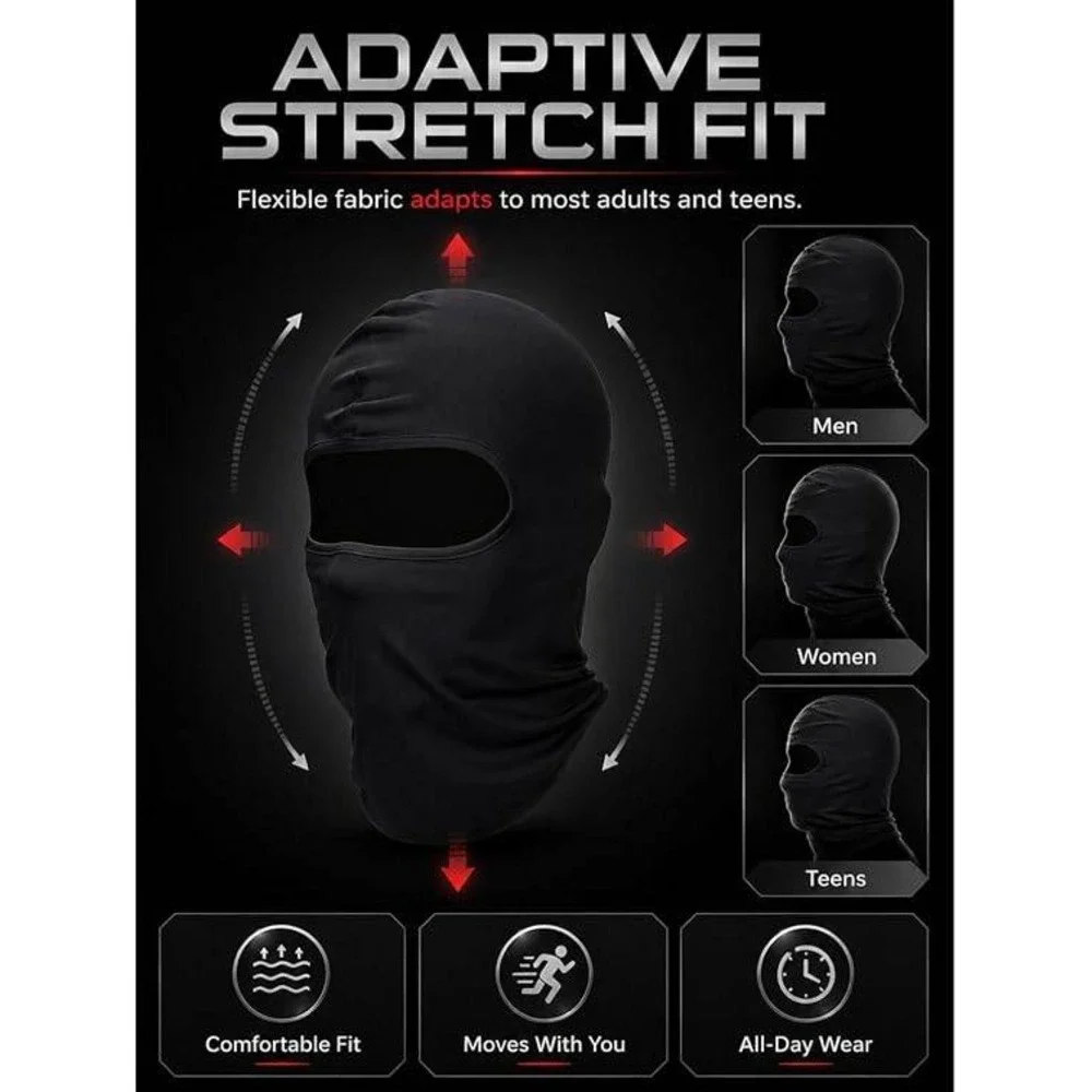Set of 9 SATINIOR Men's Black Balaclava Full Face Ski Mask Breathable Winter
